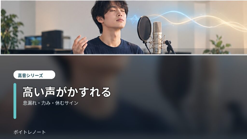 Singer practicing gently while monitoring a hoarse high voice