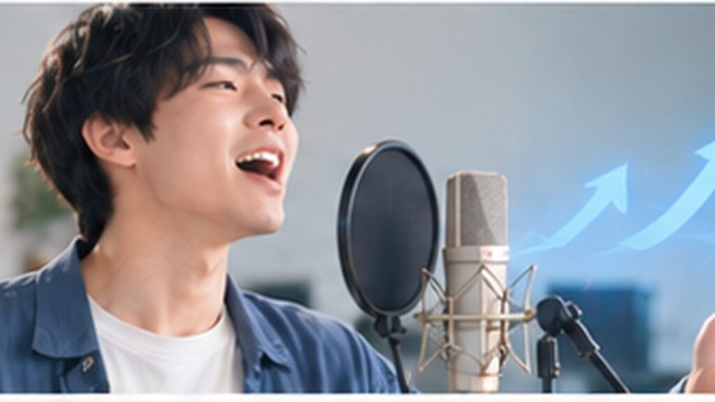 Singer increasing the presence of a high note without shouting in a bright vocal studio
