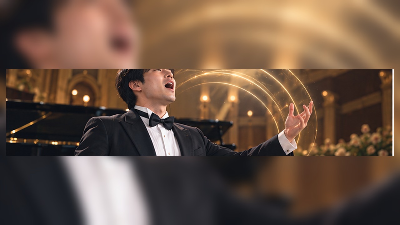 Vocal training concept for テノール 高い 声 出し 方 in a modern studio